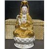 Image 4 : Decorative Vase, Wooden Buddha, and Porcelain Kwan Yin Trio