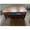Image 1 : Carved Wood Rectangular Coffee Table with Shelf