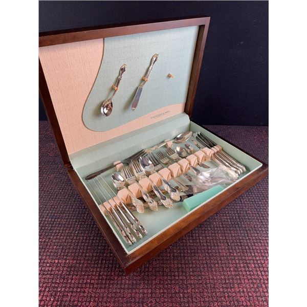Rogers & Bro Silverplate Flatware Set with Case