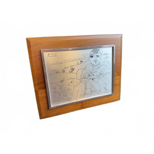 The Hunter by Picasso Etched Metal Plaque 1974