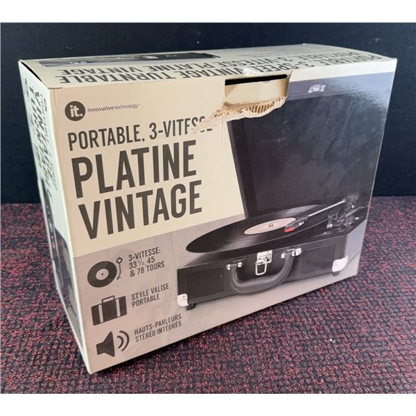 Innovative Technology 3-Speed Portable Turntable With Records, CDs, and Cassettes
