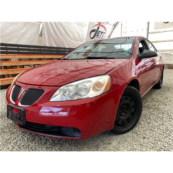 PARKSVILLE - 2007 PONTIAC G6 RED 229737 KMS - 196083-2