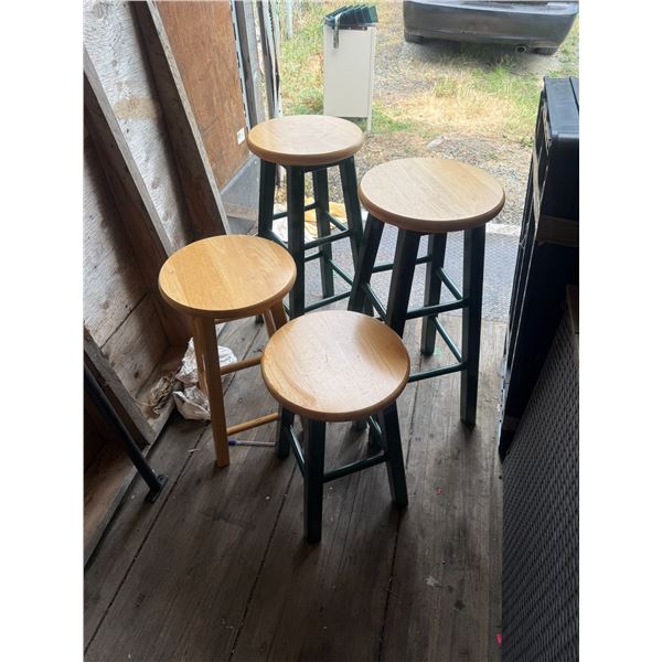 Assorted Set of 4 Wooden and Metal Stools