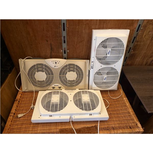 Lot of 3 Holmes and Cool Works Window Fans