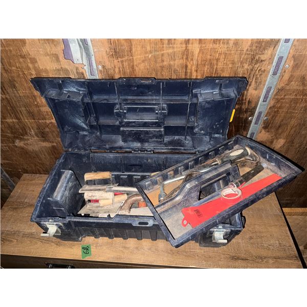 Toolbox with Masonry and Drywall Tools