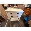 Image 1 : White Wood Cabinet with Faux Fronts and Lower Shelf