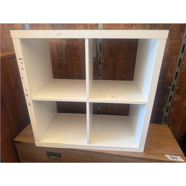 White 4-Cube Storage Shelf Unit