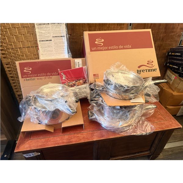 New Lifetime 10-Piece Stainless Steel Cookware Set & 5-Quart Electric Cooker