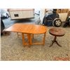 Image 1 : Solid Wood Folding Gateleg Table & Round Pedestal Accent Table