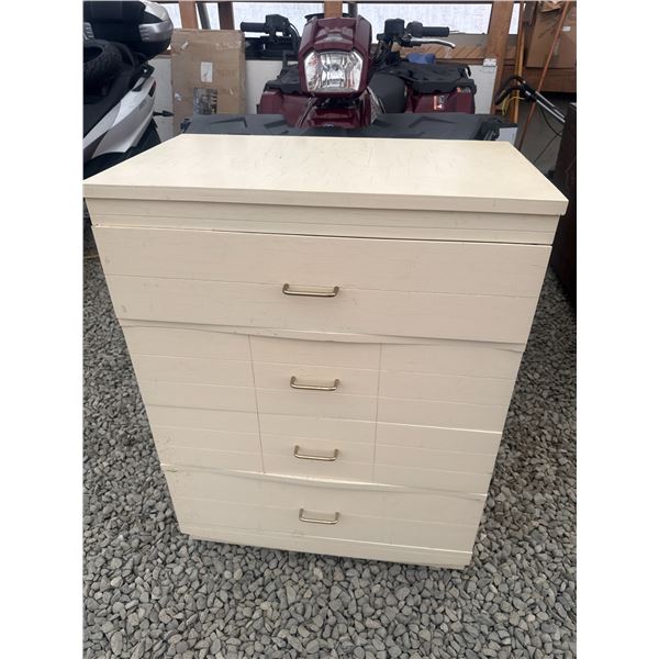 5-Drawer Wooden Chest, Cream Finish