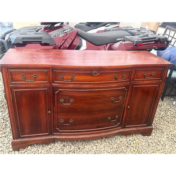 Vintage Flame Mahogany Bow Front Sideboard Buffet