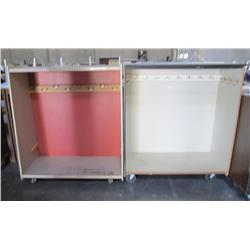 2 Wood Carts with Coat Hooks