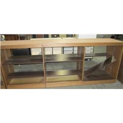 2--10' Long double Sided Wood Book Shelves 4' Tall