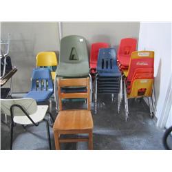 Lot Of Misc Plastic Student Chairs
