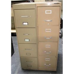 Lot Of 2 - Four Drawer Metal Filing Cabinets