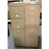 Image 1 : Lot Of 2 - Four Drawer Metal Filing Cabinets