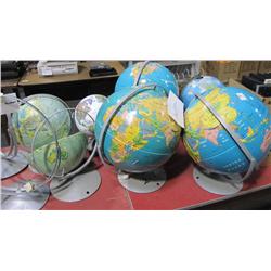 Lot Of Plastic Globes & Stands