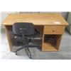 Image 1 : Small Wood 1 Drawer Desk & Chair