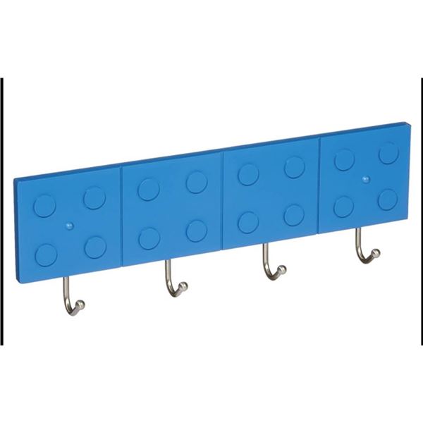 Richelieu Children's Hook Rack - Blue - 4 Hooks - 16 1/4-in W x 5 15/32-in H