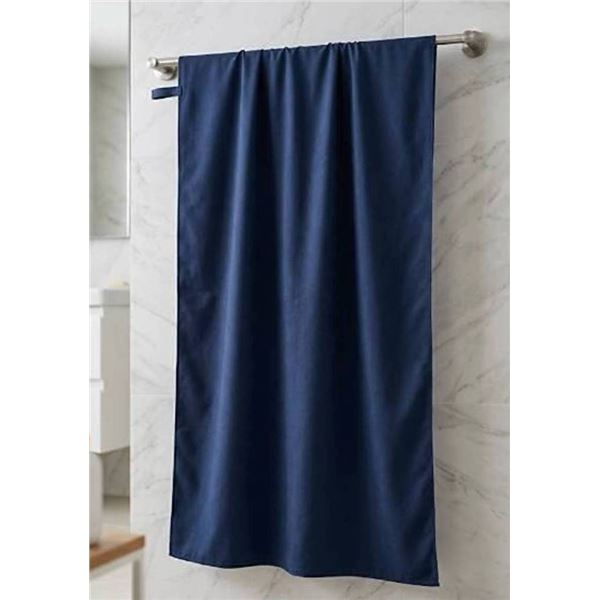 Amazon Basics Microfiber Towel Black/Blue 70.9 in x 35.4 in