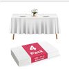 Image 1 : Lot of 2 PRESTEE White Tablecloths 4-Pack 108x54