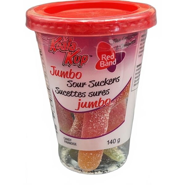 Koala Kup Jumbo Sour Suckers 140g Display