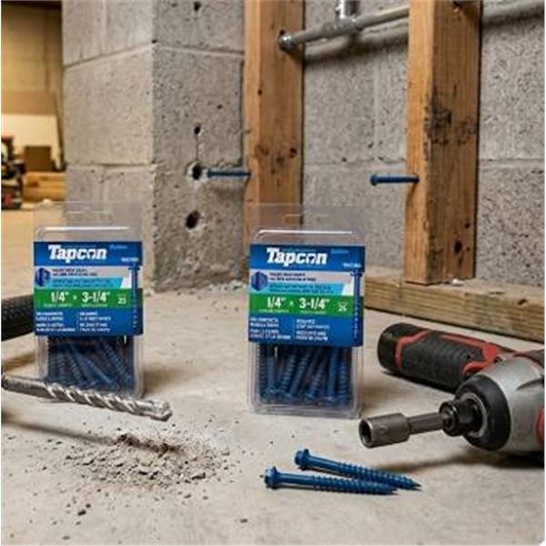 Tapcon 1/4" x 3-1/4" Masonry Screws, 2X50 ct