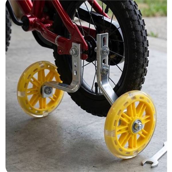 Auxiliary Bicycle Wheel Kit, Yellow 12"