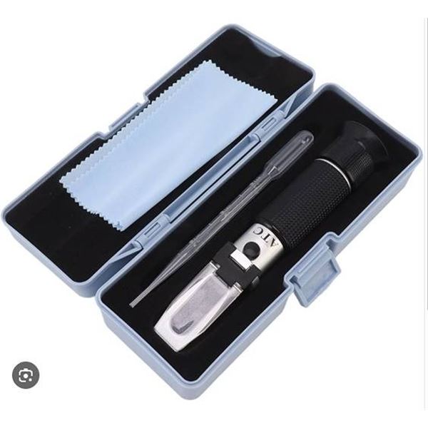 Brix Refractometer with ATC, Portable Hand Held Brix Reader Tester Homebrew Kit for Wine Making and 
