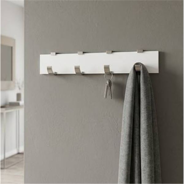Richelieu 17.75" White & Brushed Nickel Hook