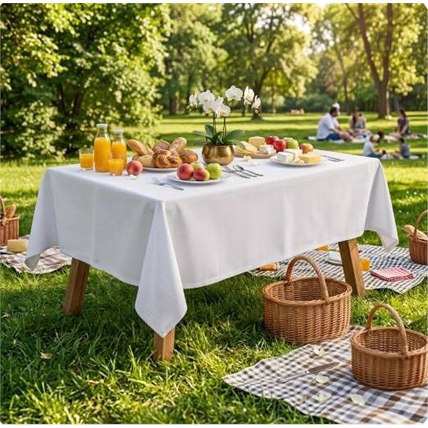 PRESTEE White Tablecloths 4-Pack 108x54