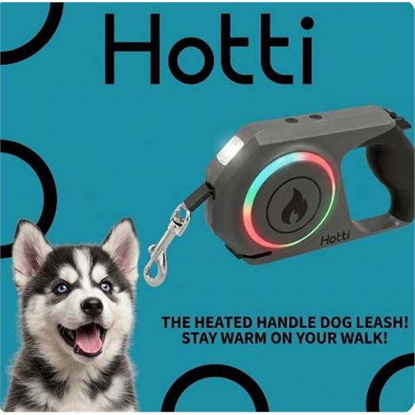 Hotti Heated Handle Dog Leash with Case