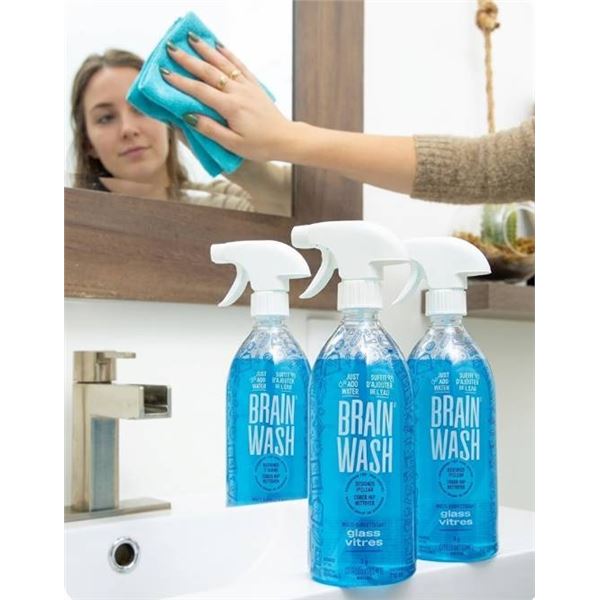 lot of 3Â  Brain Wash, just add waterÂ  Glass Cleaner Bottles
