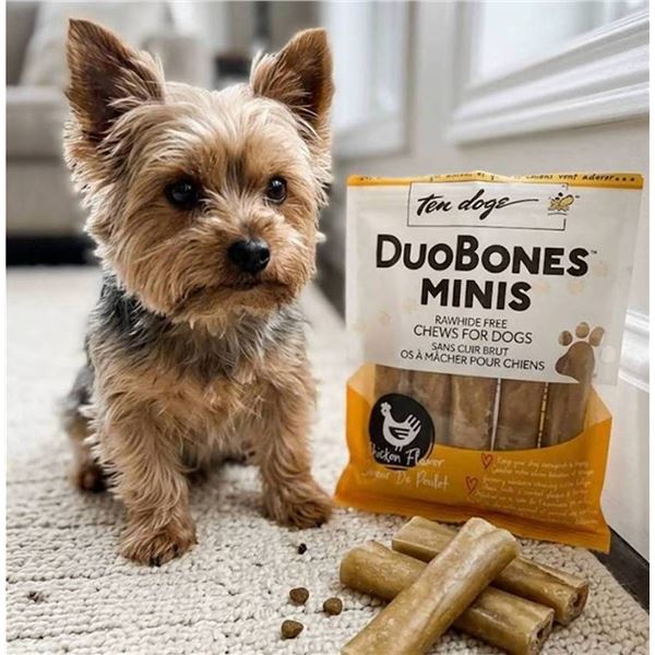Lot of 6 - Ten Dogs DuoBones Minis Chicken Chews 100g per Pack
