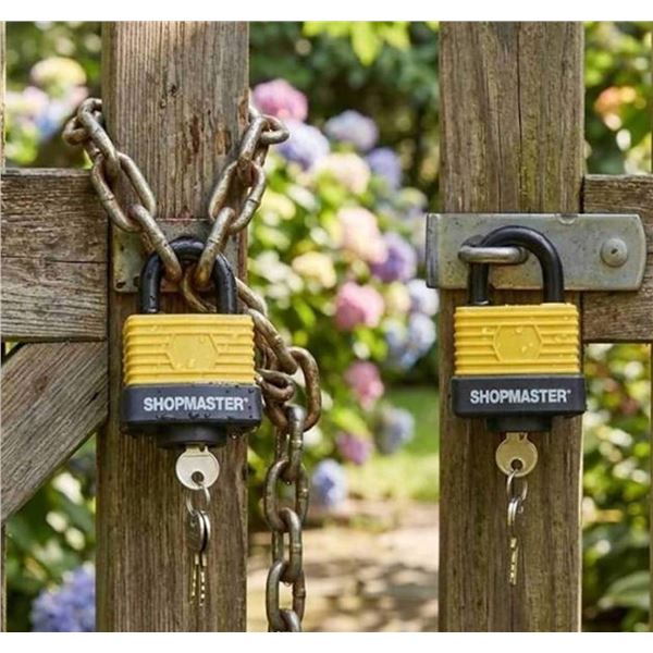 2 Pack Shopmaster 1.5 Inch Weather Resistant Padlock