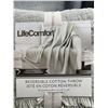 Image 3 : Life Comfort Reversible Cotton Throw 50x64in