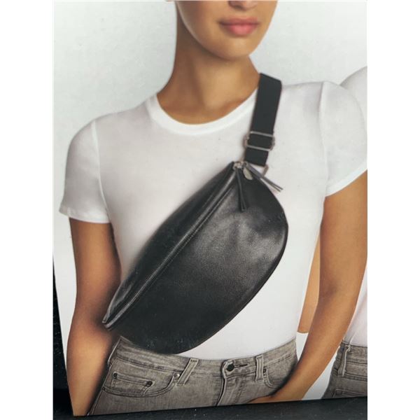 SIRIANO Black Genuine Leather Sling Bag