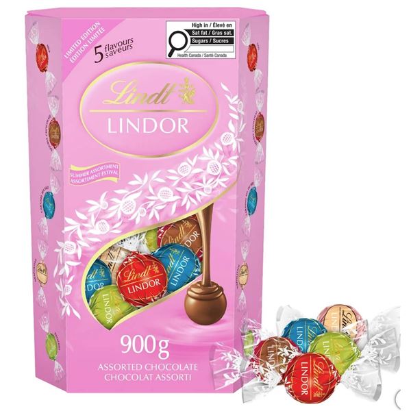 Lindt Lindor - Summer Assorted Chocolate Truffles Cornet, 900 g