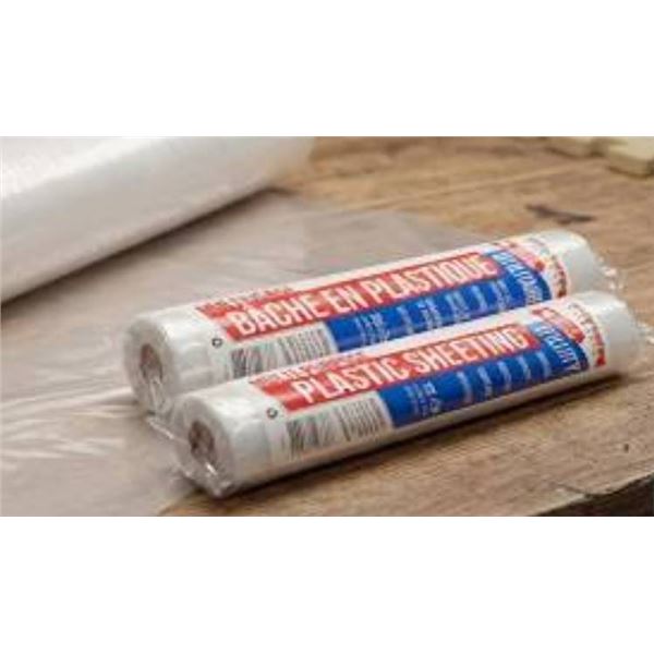Lot of 2 - Polytarp Plastic Sheeting 10ft x 25ft Roll