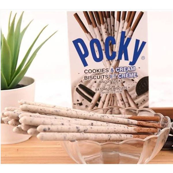 Lot of 10 Glico Pocky Cookies & Cream Biscuit Sticks