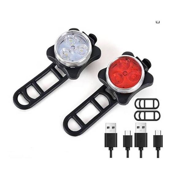 Lot of 2Â  Vont Pyro USB Bike Light Set, 2-Pack