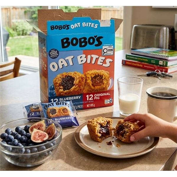BOBO'S Oat Bites Blueberry Fig and Original Fig 24x37g
