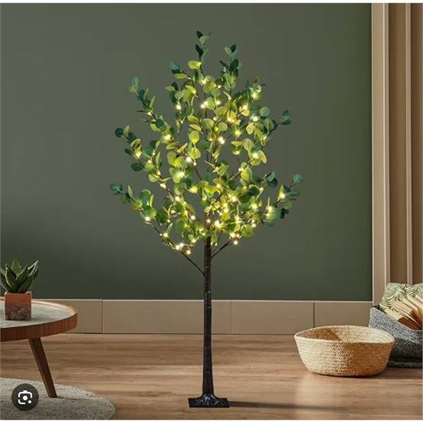 5ft LED Eucalyptus Tree Home Decor