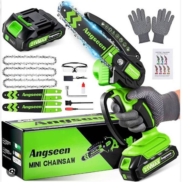Angseen Mini Chainsaw 6 Inch Lithium Battery