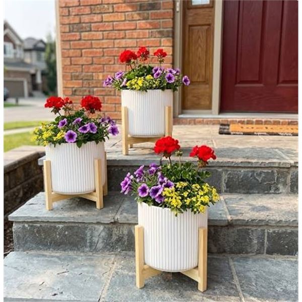 HOMEBASE Ceramic Planters With Stands 3-Pack