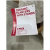 Image 4 : HOMEBASE Ceramic Planters With Stands 3-Pack
