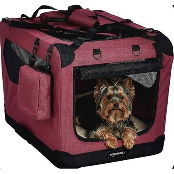 Amazon Basics 36" Red Soft Pet Crate