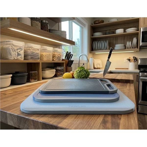 Neoflam Translucent Cutting Board Set with Non-Slip Design, 3-piece