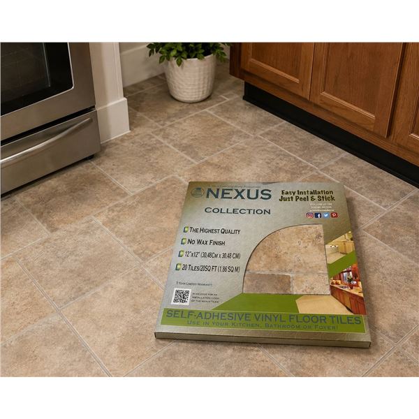 Lot of 2 - Novus Collection Vinyl Floor Tiles, 20-Pack 20sq/ft per Box