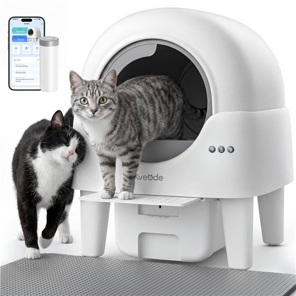Kveode Self Cleaning Litter Box, White